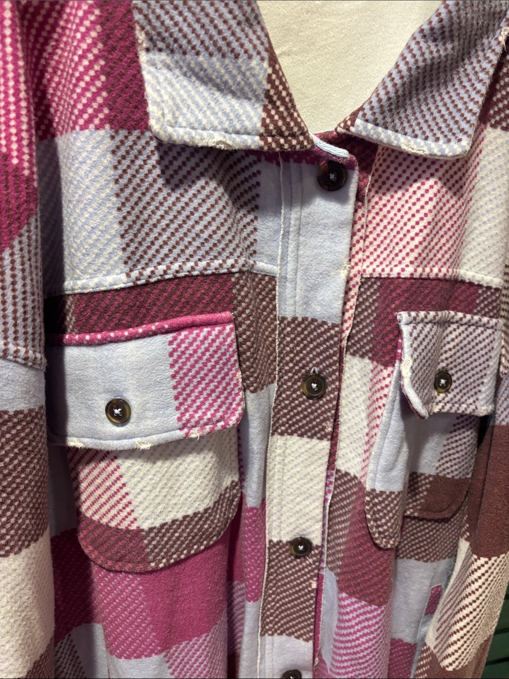 Free people RARE! Plaid Oversized Shacket - Picture 3 of 5
